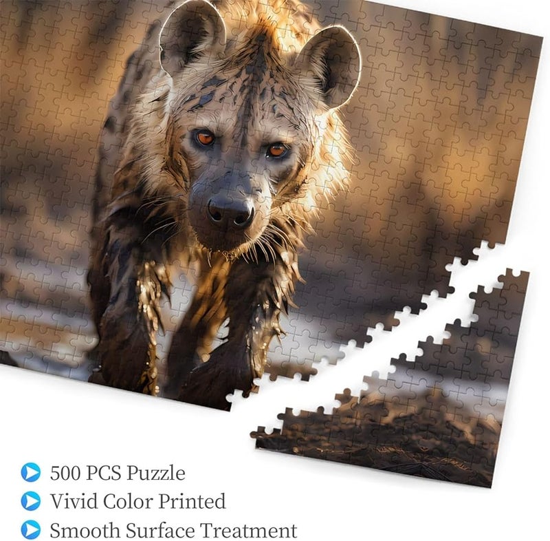 لغز بازل فايا الضبع الوحيد 500 قطعة للكبار، ديكور المنزل، هدية حفلة عيد الميلاد - Image 2